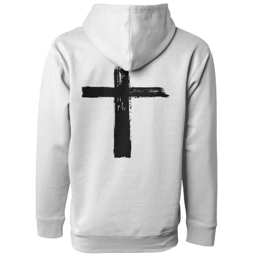 AllHustleFaith - Hoodie - Faith Collection (Black Brush Strokes Cross)