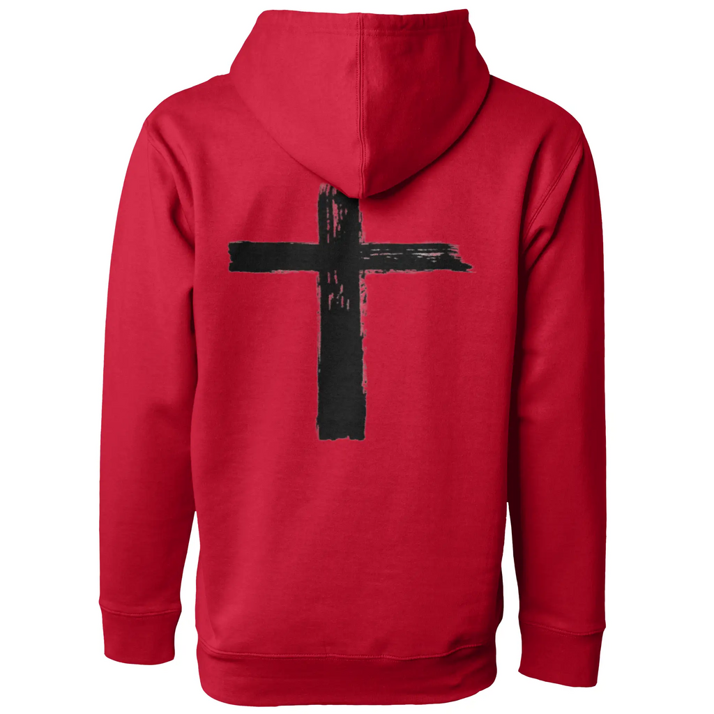 AllHustleFaith - Hoodie - Faith Collection (Black Brush Strokes Cross)