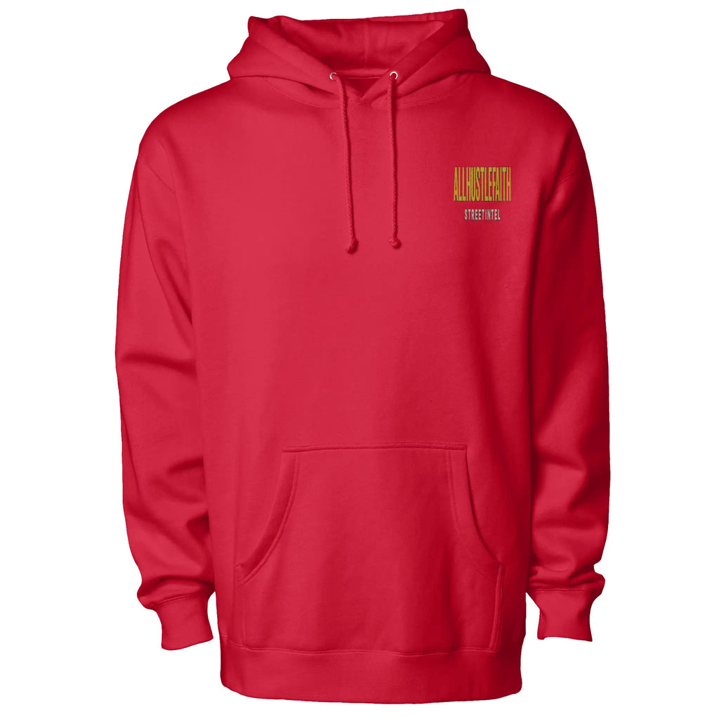AllHustleFaith - Hoodie - Faith Collection (Black Brush Strokes Cross)