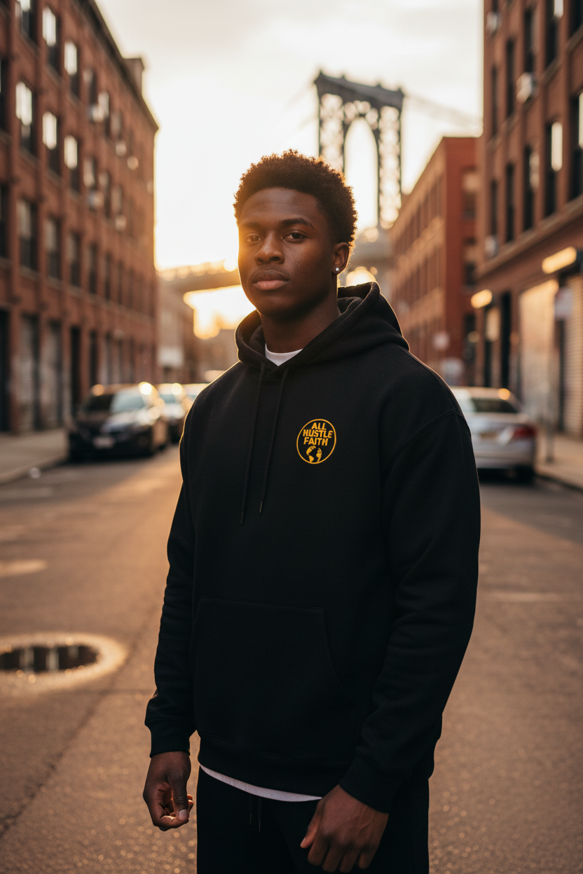 Brushstroke Cross Hoodie Lifestyle 1