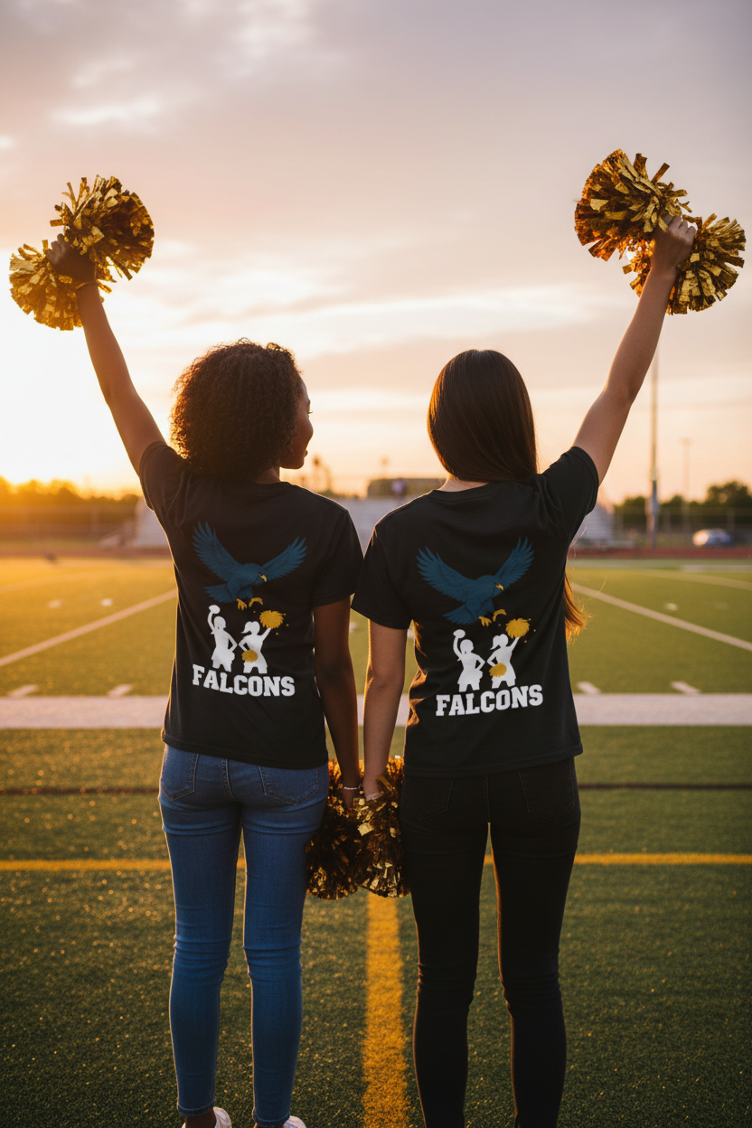 Cheer Squad 3-Color Tee - Black
