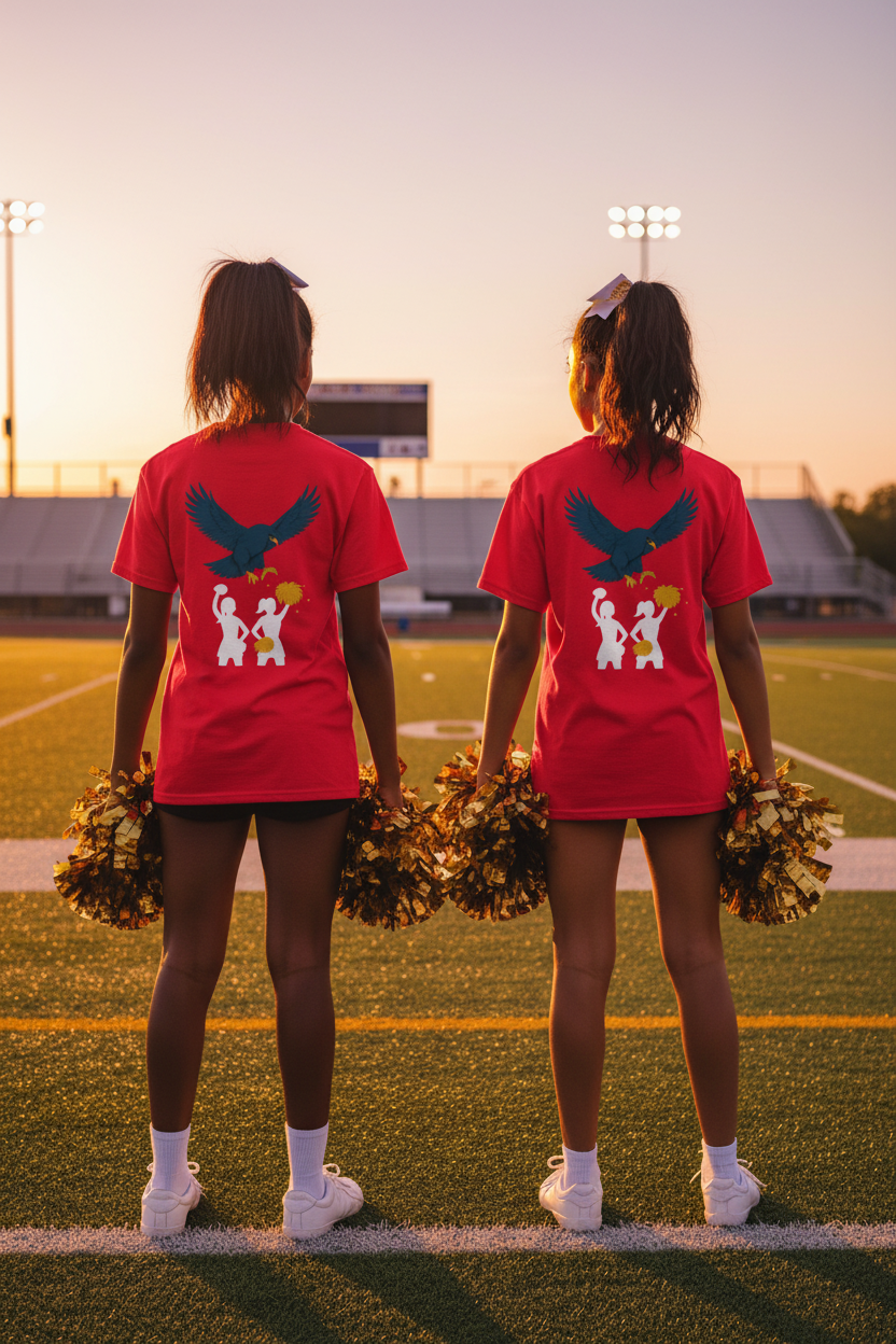 Cheer Squad 3-Color Tee - Red
