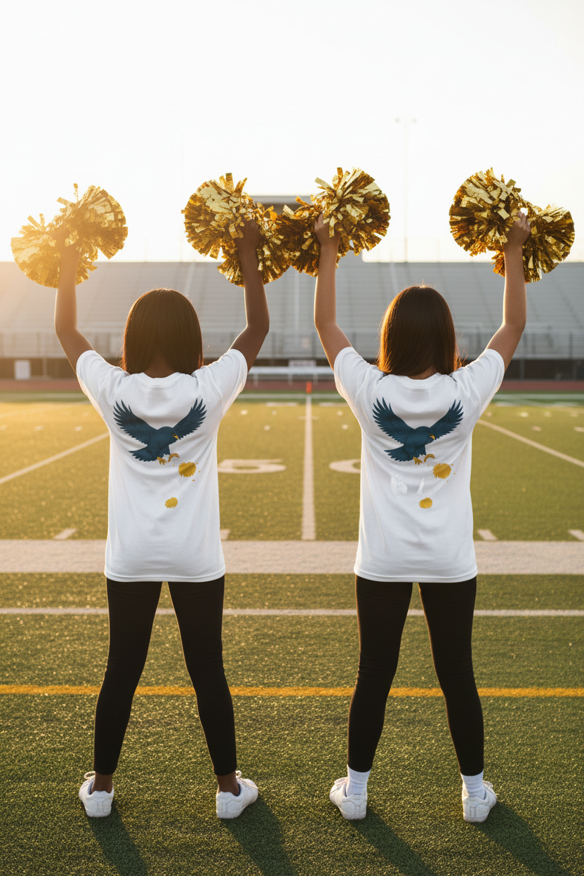 Cheer Squad 3-Color Tee - White