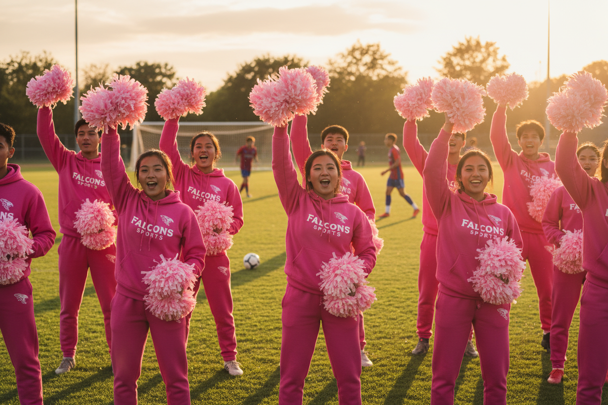 Cheer Squad Pink Soccer Pitch