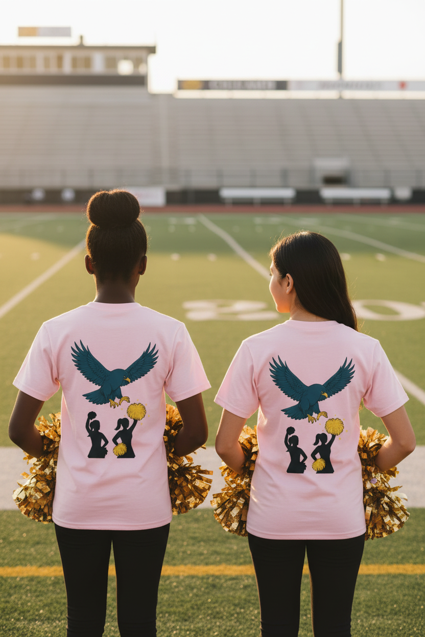 Cheer Squad Pink Tee - Duo Back