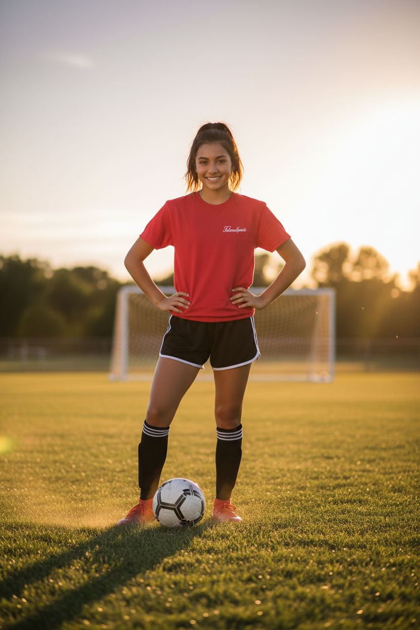 Falcons Soccer Teen Girl - Red