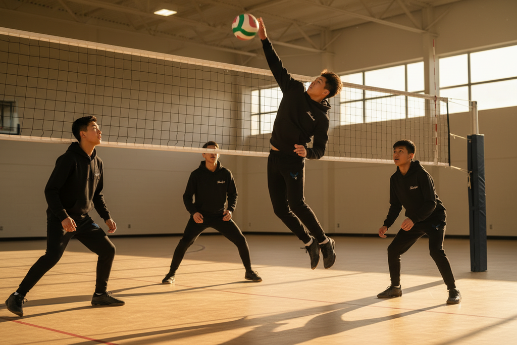 Volleyball at the net